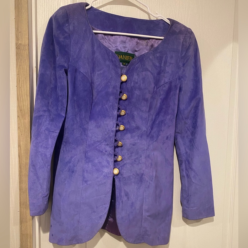 Eighties Danier Purple Suede Suite